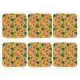 thumbnail image 2 of Fuzoiu Strawberry Print Leather Coasters Set,Drink Coasters Set of 6,for Tabletop Protection, Durable PVC Coasters,Home Décor and Housewarming Gift,Square, 2 of 7