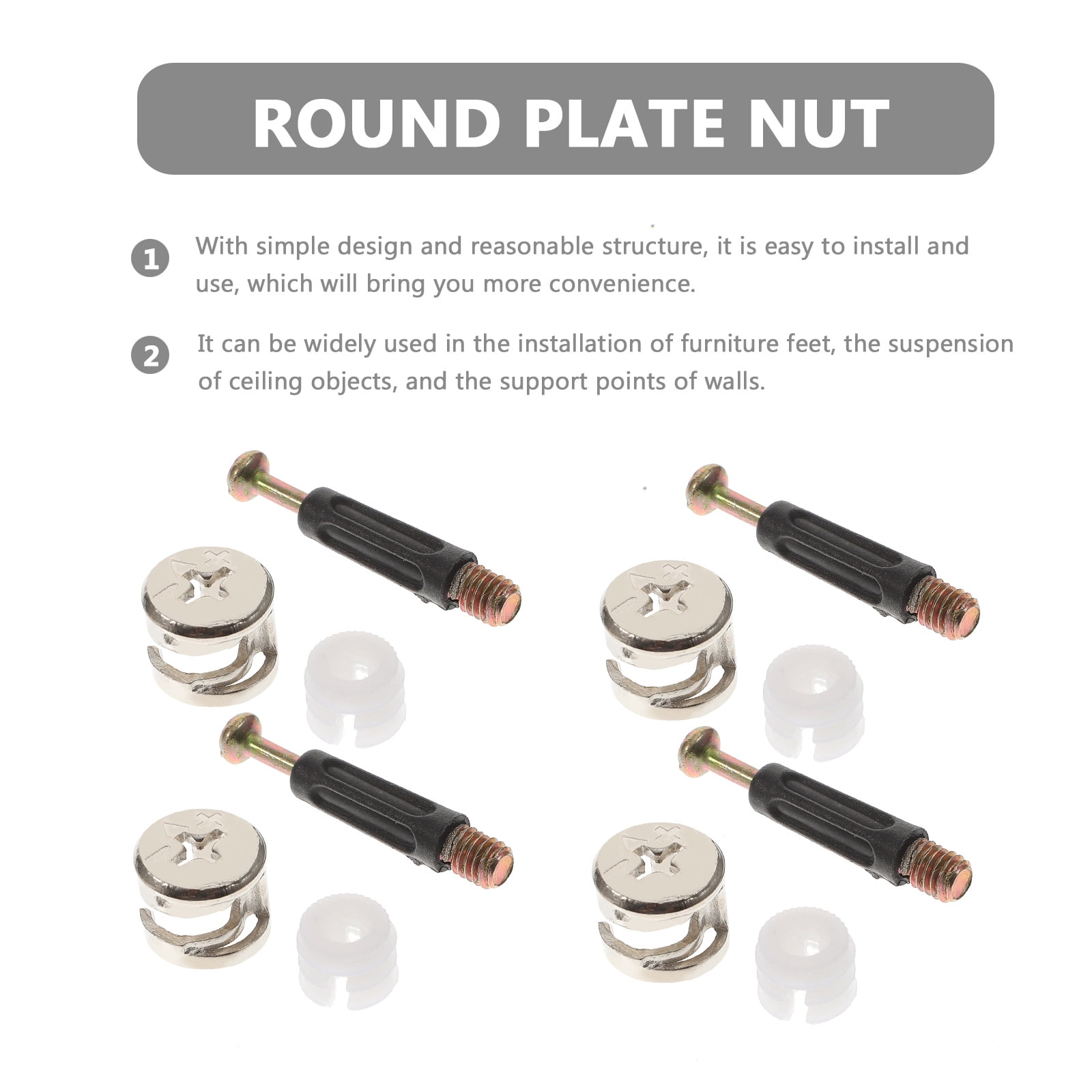 FOMIYES 100Sets Assorted Color Furniture Cam Lock Fittings with Anti-Rust Zinc Alloy