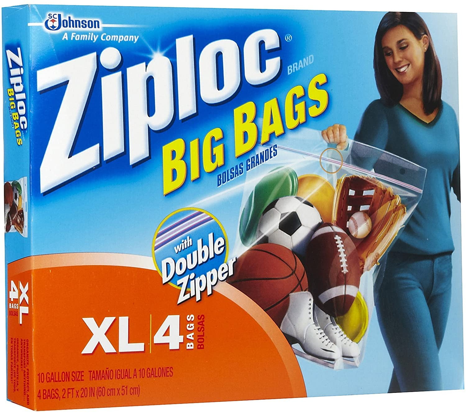 Ziploc XL HD Big Bag (4 Bags) Packaging may vary