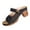 Black, variant on Womens Sandals Wedge Espadrille Slip on Crossover Slides Ladies Open Toe Summer Chunky Shoes Brown 8.5