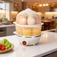 thumbnail image 7 of cisilov Electric Egg Cooker for Hard Boiled Eggs, Poacher Eggs, Omelet Maker & Vegetable Steamer, 14 Egg Double-Tier, Auto Shut Off Boiled Egg Maker, White, 7 of 7