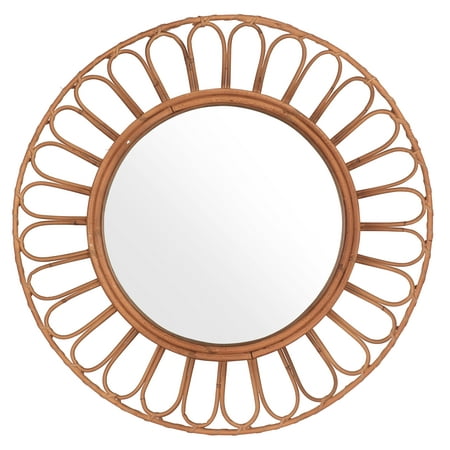 Mirrorize Canada Dia 28 Inches Azulik Hand Made Rattan Frame Round Wall Mirror Beige Decorative Sunburst Accent Boho Mirrors Decor For Bathroom Entryway Bedroom Mirrorize Canada Dia 28 Inches Azulik, Round Decorative Mirror Canada
