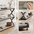 thumbnail image 6 of 47.2 Inch Rustic Console Table, Industrial Entryway Table with 3-Tier Shelves - Long Hallway Sofa Table, TV Stand & Media Center for Living Room, Light Gray, 6 of 8