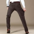 thumbnail image 4 of WTOBBY Men's Relaxed Fit Stretch Corduroy Pants Lightweight Breathable Regular Fit Fleece-Lined Comfortable Casual Winter Men's Trousers for Daily Wear,Coffee 36, 4 of 7