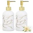 thumbnail image 1 of Dispensador de jabon baño Juego de 2 Piezas 400ml，diseño de mármol Dorado y Blanco，Dispensador de jabón líquido de Manos para baño y Cocina líquido,loción,Jabón de Manos, champú, Gel de Ducha, 1 of 8