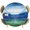Blue, variant on Football Stadium Round Tablecloth 36-44 Inch Round Fitted Table Cloth with Elastic Edge, Blue Green Sport Modern Art Waterproof Table Cover Protector for Outdoor Picnic Party Dining