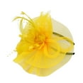 thumbnail image 1 of ManxiVoo Womens Fashion Wedding Veil Mesh Hat Fascinator with Ribbons for Bride Bridal Party Events One Size Size Yellow, 1 of 2