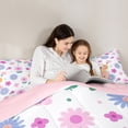 thumbnail image 4 of Homewish Cute Blossom 7pcs Bedding Comforter Set,Kawaii Polka Dots Queen Bedding Sets,Multicolor Floral Daisy Queen Sheet Sets For Teens,Luxury Bedroom Decor Reversible, 4 of 8