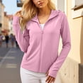 thumbnail image 5 of Women's UPF 50+ Lightweight Athletic Jacket Sun Protection Full Zip Long Sleeve Shirts Hiking Running Athletic Shirt Outdoor Pockets, 5 of 7
