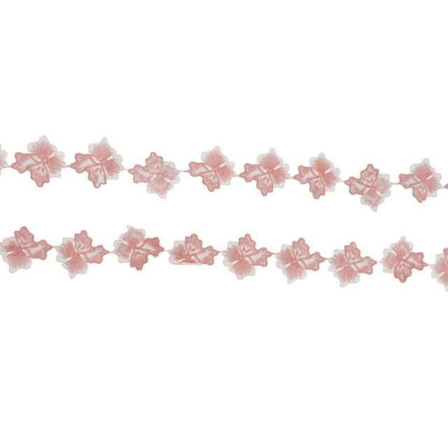 15yds Vintage Embroidery Edge Ribbon Wedding Applique DIY Sewing Craft Light Pink