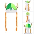 thumbnail image 2 of StPatricks Day Hat for Family Gathering Carnivals Party Celebration Horn Hat Festival Headwear Braid Shamrock Hat, 2 of 8