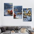 thumbnail image 4 of Nawypu  - Christmas Santa Canvas Wall Art Decorations Deer River Poster Snow Picture Winter Wall Decor Canvas Print,Framed for Living Room Bedroom - 12''x16''X3 Panels, 4 of 4