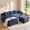 Blue, variant on Garaneeds 95" U-Shaped Modular Sectional Sofa, Boneless Couch for Living Room, Extra Deep Seats with Left-Facing Chaise & Ottoman, Corduroy Fabric, No Assembly Required, Grey