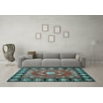 thumbnail image 3 of Ahgly Company Indoor Round Persian Light Blue Traditional Area Rugs, 4' Round, 3 of 4