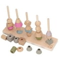 thumbnail image 4 of Juego de apilamiento de madera educativa con 10 tarjetas, bloques de formas geométricas, juguete apilable para niños, 4 of 5