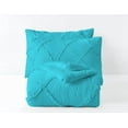 thumbnail image 5 of DNG Creations 3 Piece Diamond Ruffle Comforter 100% Egyptian Cotton, 800TC - Solid Turquoise Blue Colour - Super Soft 550 GSM All Season ( Oversized Queen - Size ), 5 of 6