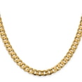 thumbnail image 2 of 14K Yellow Gold Curb Chain Styles Necklace 20 inch 7.5 mm Open Concave with Lobster Clasp, 2 of 4