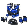 thumbnail image 1 of Adjustable Quad Roller Small Junior Skate Combo Set, Black & Blue - Size 10-13, 1 of 1