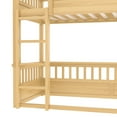 thumbnail image 3 of Bellemave Twin XL Over Twin XL Bunk Bed, Wood Bunk Bed Frame with 21.7" High Guardrail, Converts to 2 Individual Beds, Space Saving Floor Bunk Beds Design for Teen Adults,Natural, 3 of 8