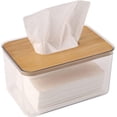thumbnail image 1 of Kunmingshisd Caja de pañuelos acrílica, Soporte de láminas para secadora de acrílico para lavadero, Dispensador de láminas para secadora Transparente de Mesa Rectangular, 1 of 5