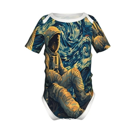 

Coaee Astronaut Starry Night for Soft Baby Short-Sleeve Bodysuit Baby Climbing Clothes Baby Girls Boys Bodysuit Romper-6 Months