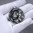 thumbnail image 5 of Fachoice Lion Head Medallion Pendant for Men Punk Lion Mane Necklace, Gothic Lion Totem Necklace Men’s Masculine Lion Animal Jewelry Rock Lion Head Circle Charm Necklace, 5 of 6