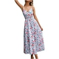 thumbnail image 2 of Fankiway Mode Femmes Été Imprimé Camisole Sans Manches Col en V Dos Nu Robe Décontractée Robes de Plage Grande Taille Robes pour Femmes, 2 of 5