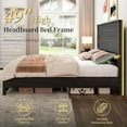 thumbnail image 5 of VanAcc King Size Bed Frame with 49" Tall & Full-Panel Headboard, Farmhouse Platform Bed with Wood Slats & Metal Bed Frame, Noise Free, 5 of 7