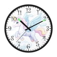 thumbnail image 2 of Voice Activated Clock with Glow Light 12 Inch Large Silent Wall Clock Battery Operated for Home Decor White Unicorn with Wings, 2 of 8