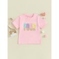 thumbnail image 3 of Aojekbee Girl's Birthday Tops Casual Round Neck Short Sleeve Letter Embroidery T-Shirt Toddler Little Girl Summer Clothes, 3 of 10