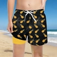 thumbnail image 2 of SGMVNU Boys Swim Trunks Swimwear with Compression Liner Kids Swimsuit Printed Bathing Bottom Beach Swimming Shorts, Size 5-6 Years, cl3-Black, 2 of 4