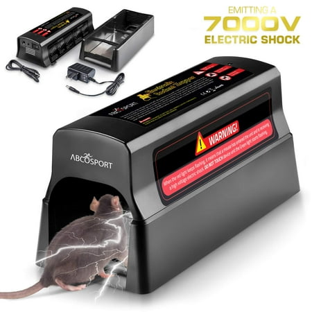 Electronic Humane Rodent Zapper - Effective Mouse Trap Killer for Rats, Mice – No Poison Use - 7000v Shock Instant Exterminator – Safe, Mess-Free and Non-Toxic - LED Extension Cord (New and Upgraded)