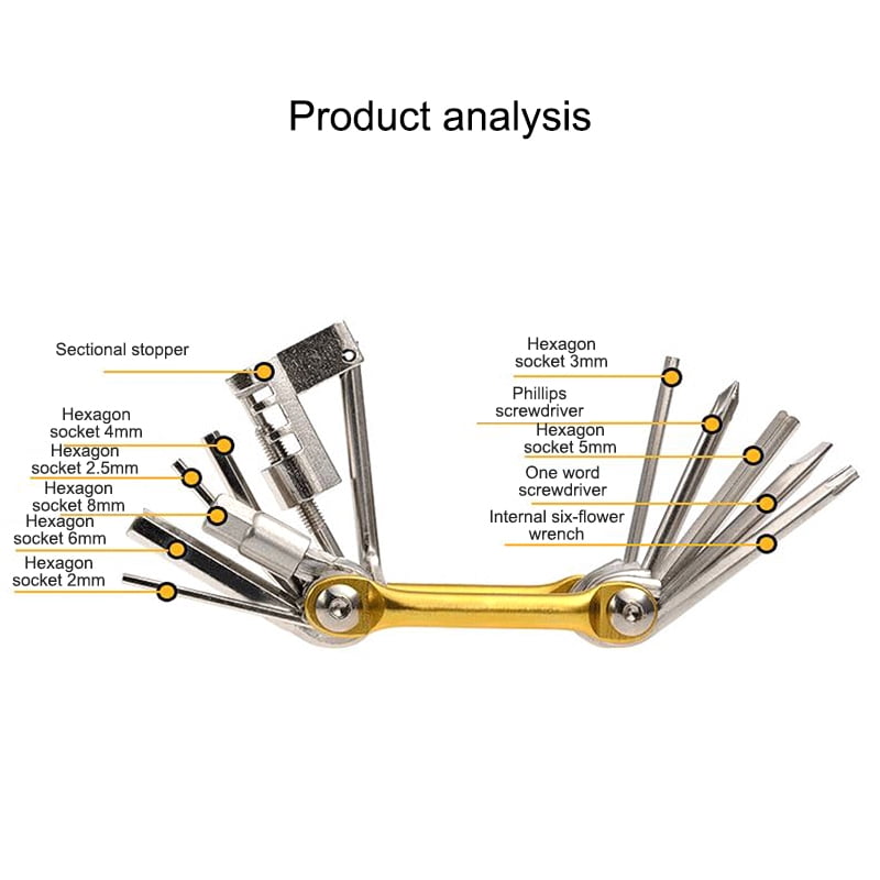 Bicycle Repair Tool Set Wrench Screwdriver Chain Carbon Steel Multi-function Kit Bicycle Repair Tool Set Wrench Screwdriver Chain Carbon Steel Multi-function Kit