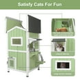thumbnail image 3 of PETSCOSSET Cat House Outdoor Two-Story Wooden Feral Cat Shelter with Asphalt Roof, Green, 3 of 8