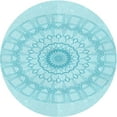 thumbnail image 1 of Ahgly Company Machine Washable Indoor Round Transitional Blue Diamond Blue Area Rugs, 8' Round, 1 of 7