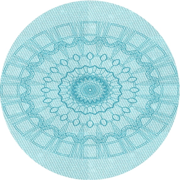 Ahgly Company Machine Washable Indoor Round Transitional Blue Diamond Blue Area Rugs, 8' Round