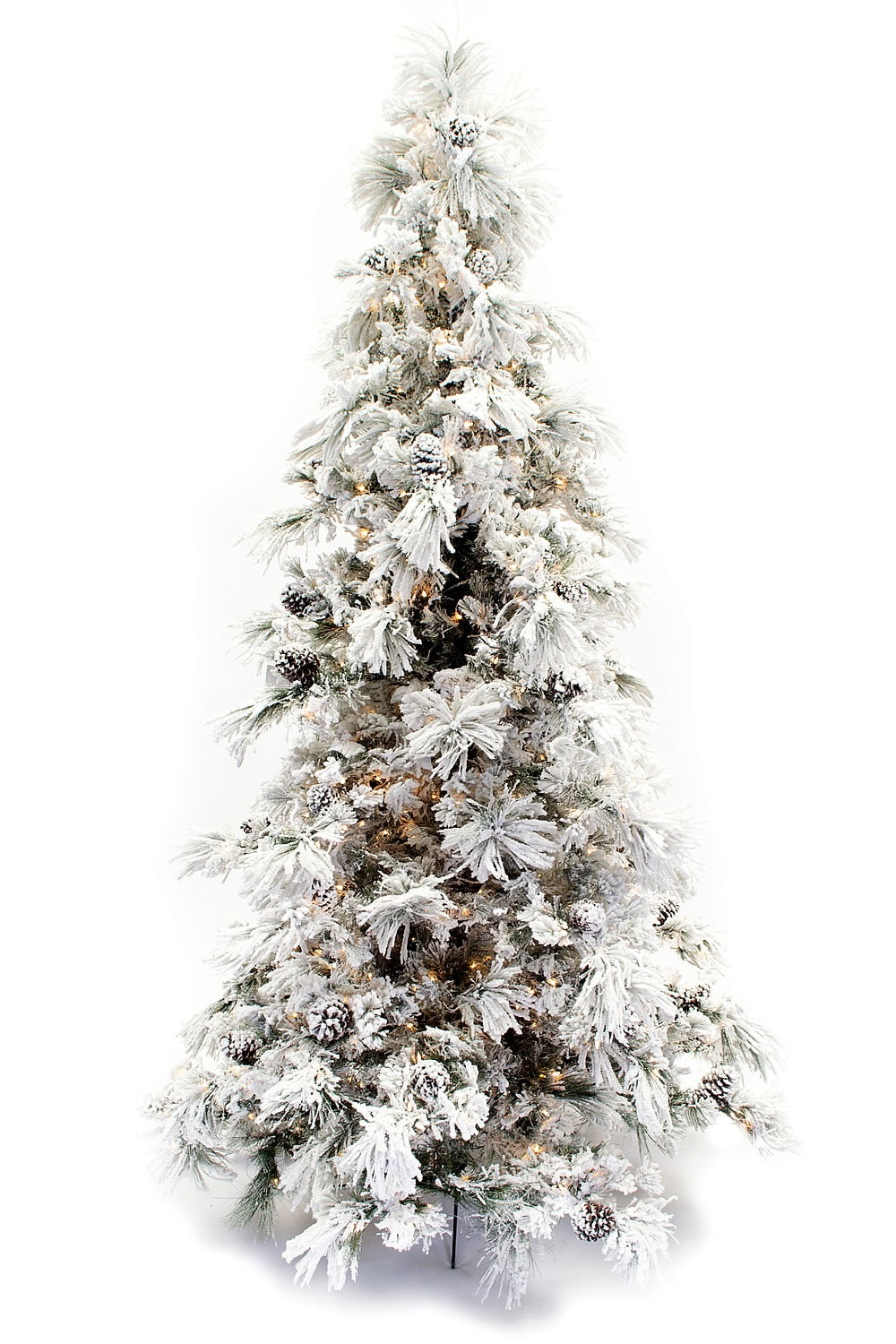 9' Flocked Long Needle Pine Christmas Tree