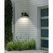 Luxury Urban Loft Wall Sconce, Medium Size: 12''H x 14''W, with Modern Style Elements, Matte Black Finish, UQL1911 from the Emden Collection by Urban Ambiance