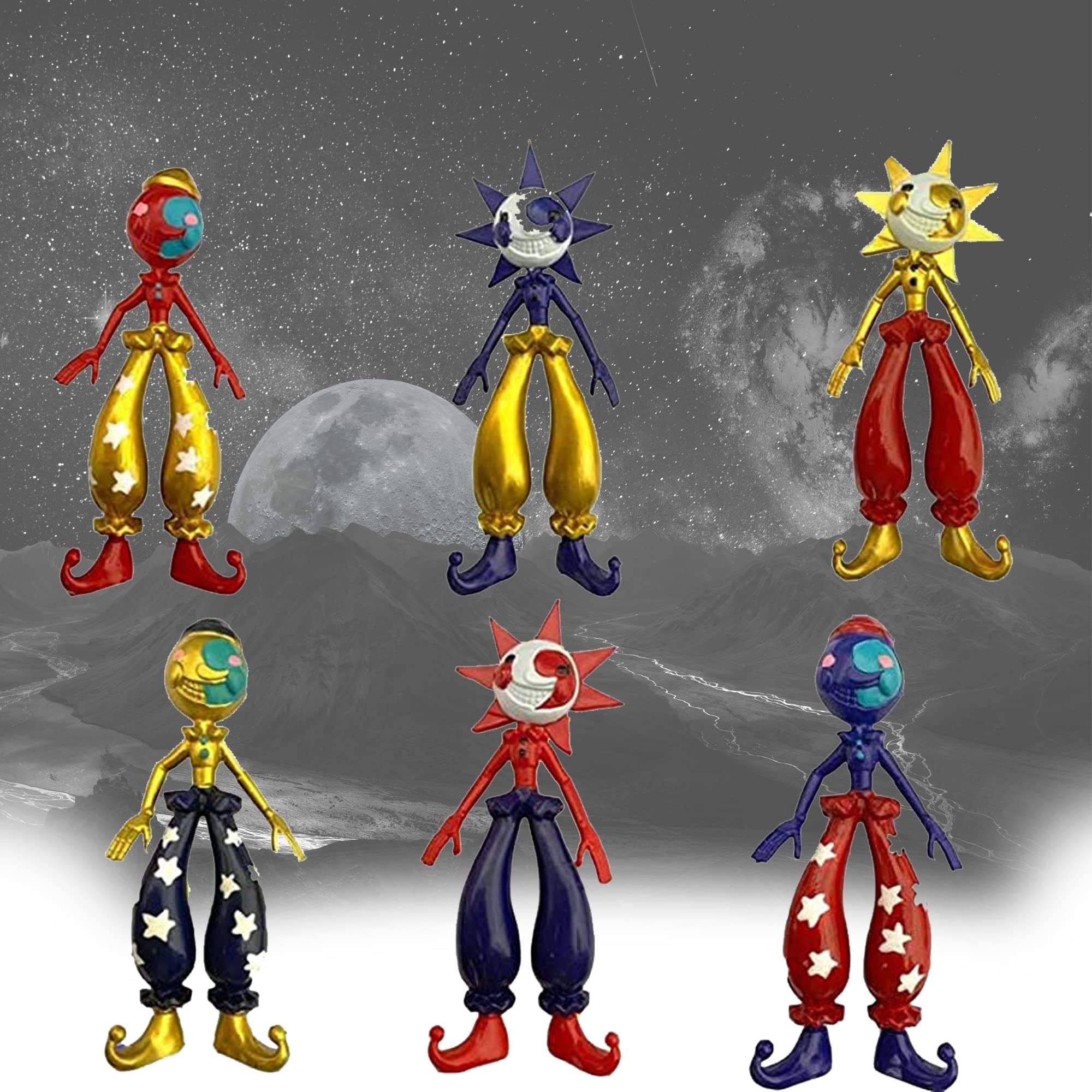 6PCS FNAF Sundrop and Moondrop Action FNAF Security Breach Cute