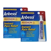 Anbesol Sterile Tube Oral Anesthetic Instant Pain Relief, 0.33 oz, 2-Pack