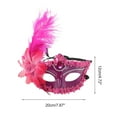 thumbnail image 2 of Unique Bargains Masque de Fête Demi-Visage Plume d'Autruche pour Mascarade Rouge Rose PVC, 2 of 5