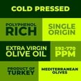 thumbnail image 3 of Polyphenol Rich Olive Oil Extra Virgin by Zest Delites, Up To 770 mg/kg High Polyphenol Olive Oil, Cold Pressed EVOO, Heart & Immunity Support, Single Origin, Gold Award, New Harvest, 16.9 fl oz, 3 of 8