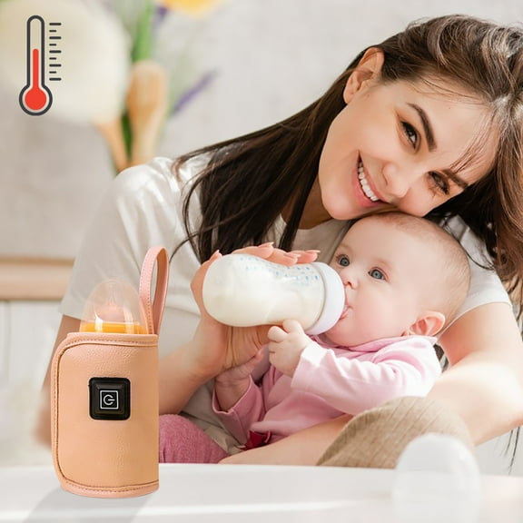 Vxdvou 2024 Portable Fast Bottle Warmer for Travel, USB Milk Bottle Heater for Car & Home, Adjustable Temperature for Baby Bottles, Kitchen Essentials for Parents on-the-Go
