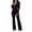 Dark Purple, variant on Womens Lounge 2 Piece Sets Zip Up Long Sleeve Velvet Hooded Sweatshirts Flare Sweatpants Drawstring Waist Tracksuit Casual Outfits Lounge Wear