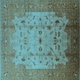thumbnail image 1 of Ahgly Company Indoor Square Oriental Light Blue Industrial Area Rugs, 4' Square, 1 of 4