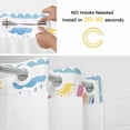 thumbnail image 2 of No Hook Rainbow Sunshine Shower Curtain with Snap in Liner Set, Rainy Cute Blue Border Waterproof Fabric Bathroom Curtains with See Through Top Window, Hotel Style Long 72 x 78 Inch, 2 of 9