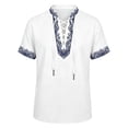 thumbnail image 4 of Tiijoy Boys Medieval Lace-Up Short Sleeve Shirt Dress Up Retro Shirt, White, Sizes 9-10, 4 of 5