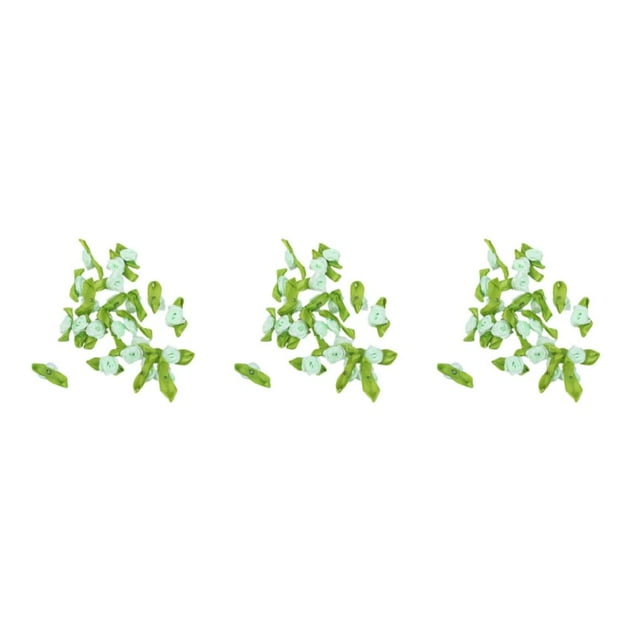 Maytalsory 100pcs Decor With Satin Ribbon Flowers Beautiful And Versatile Choice Beautiful green 3Set