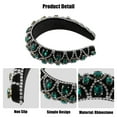 thumbnail image 4 of Unique Bargains 1 Pc Faux Crystal Padded Headband Bling Rhinestone Hairband for Women Green 1.57 Inch Wide, 4 of 7