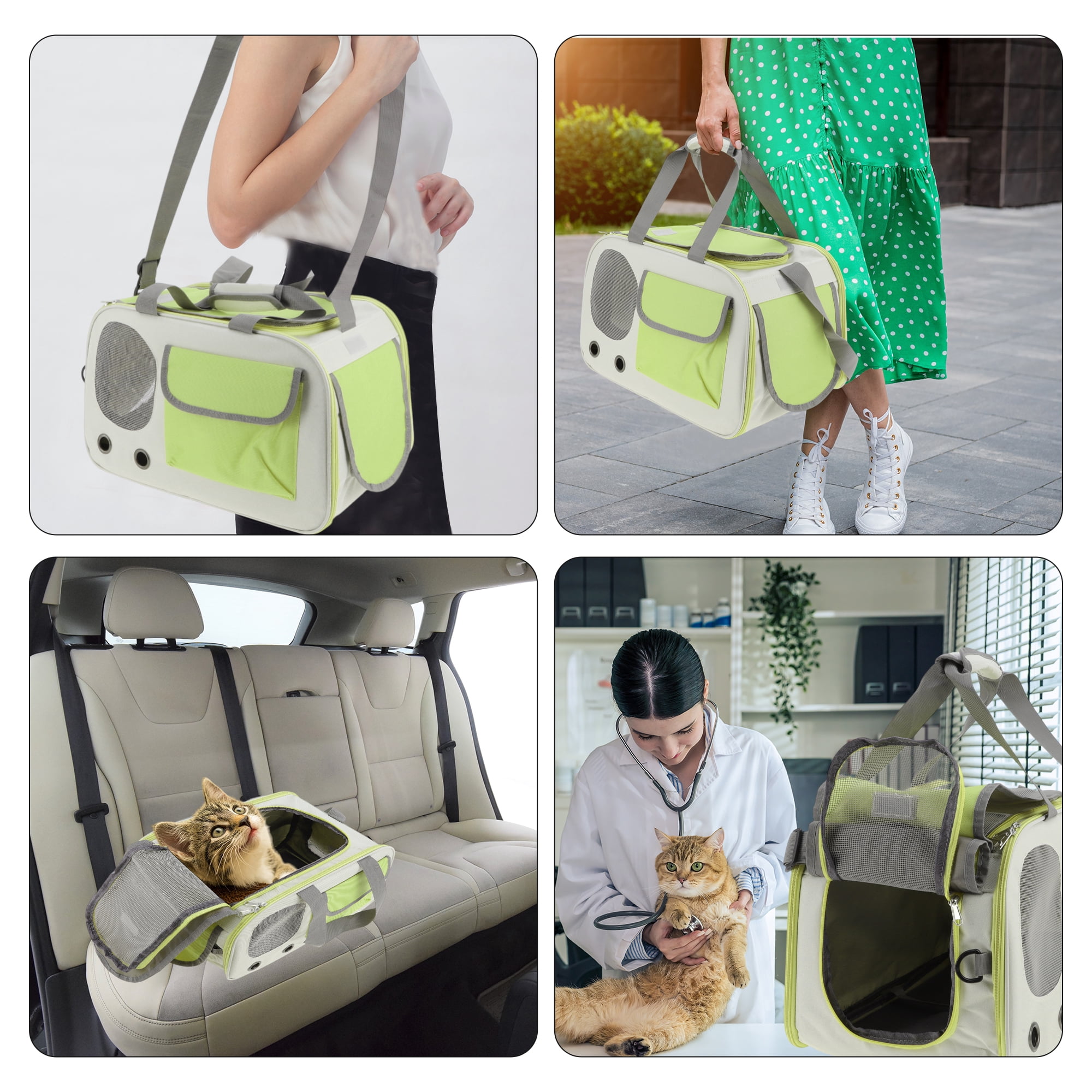Unique Bargains Pet Carrier Bag Foldable Transport Box for Cats and Small Dogs